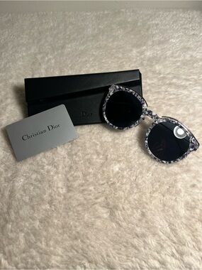 Christian Dior Blue Blossom Sunglasses with Case | Authentic